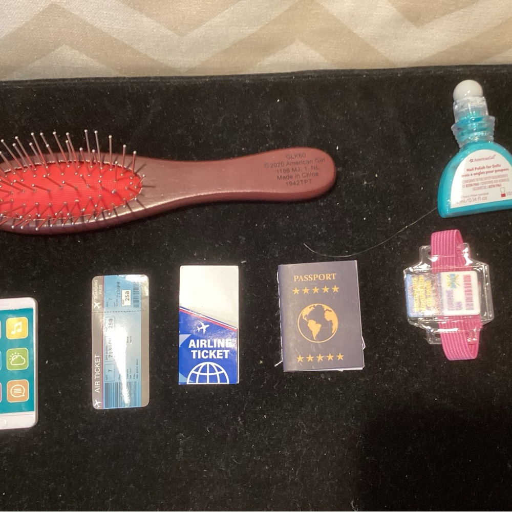 American Girl Travel Accessories Set with Pink and Brown